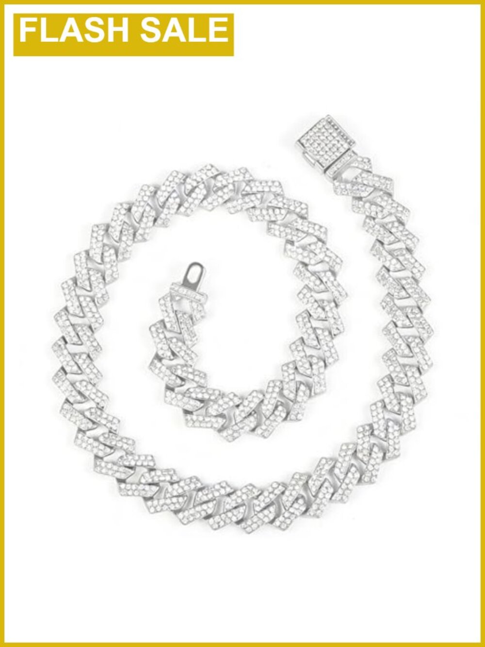 Cuban Link Chain Necklace Iced Out Pave Hip Hop Jewelry